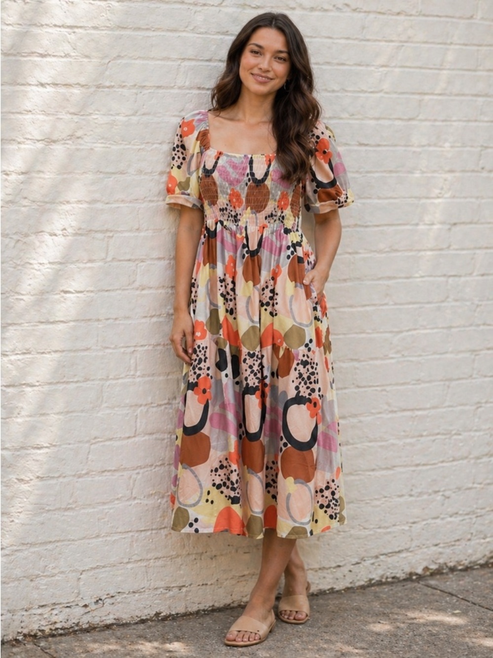 Crosby by Mollie Birch Wren smocked maxi dress Size S